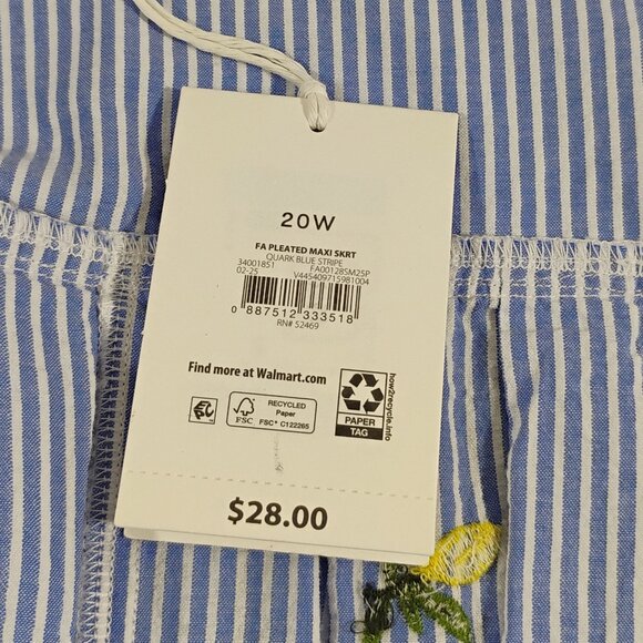 Free Assembly Women’s Plus Pleated Cotton Maxi Skirt | Size 20W | NWT - Picture 16 of 16